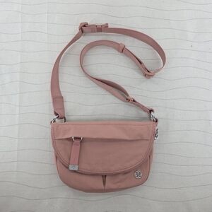 Lululemon Womens All Night Festival Bag Micro 1.5L Blush Silver Zipper Foldover